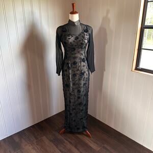 Vintage Adrianna Papell Silk Beaded Dress 4